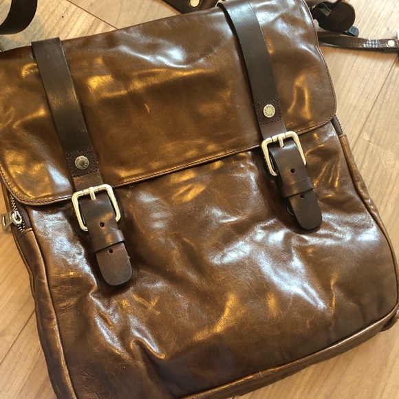 Rudsak Distressed Brown Leather Messenger Bag - Picture 11 of 16